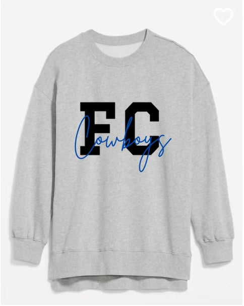 FC COWBOYS GLITTER TUNIC SWEATSHIRT